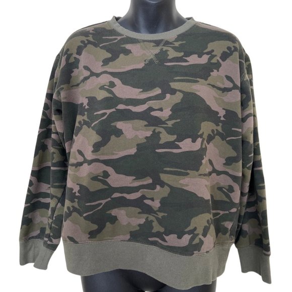 George Tops - 🌸6/$20🌸George Army Green Camo Printed Core Fleece Popover